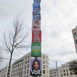 Wahlwerbung in Striesen wie eh und je im digitalen Zeitalter. Foto: Pohl